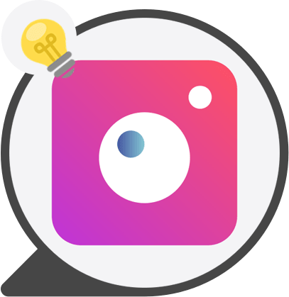 instagram logo with lightbulb